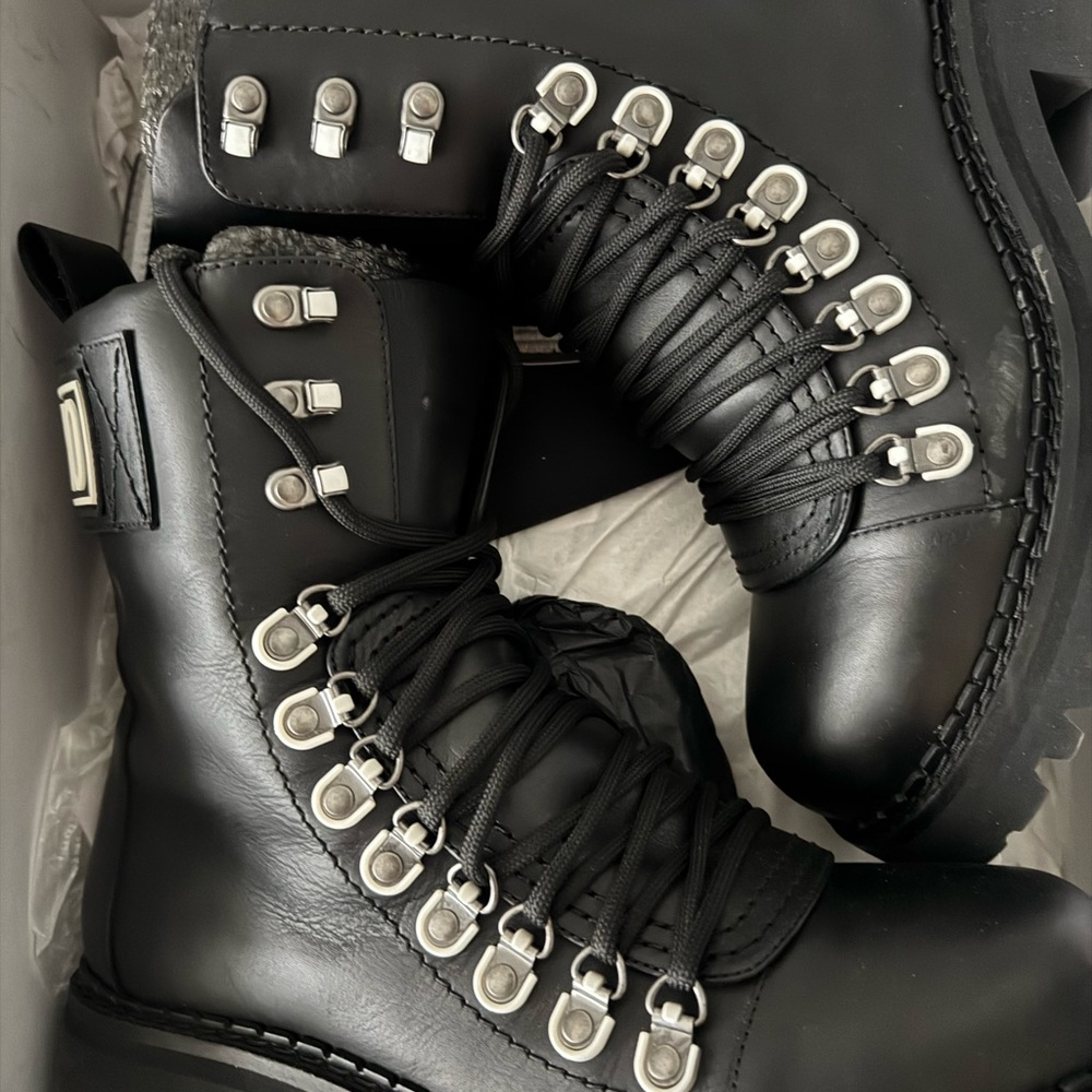 Moschino Black Combat Boots